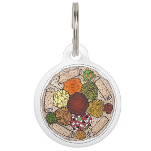 Ethiopian Cooking Food Platter Injera Wat Lentils Pet Tag