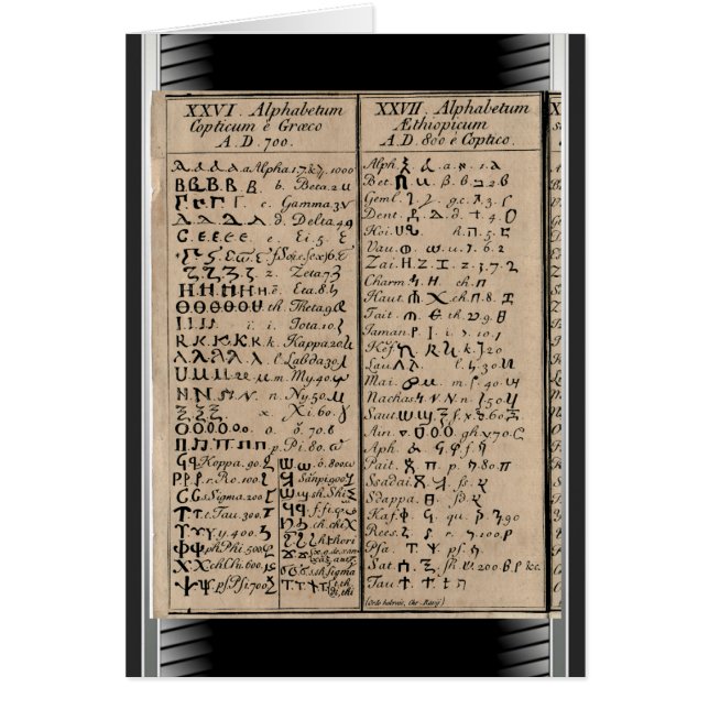 Ethiopian-Coptic Alphabet (Front)