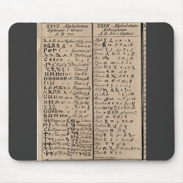 Ethiopian-Coptic Alphabet Mouse Pad (Front)