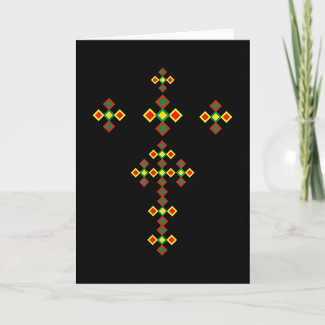 Ethiopian Cross Art Ethiopian Traditional Clothes Card (Front)