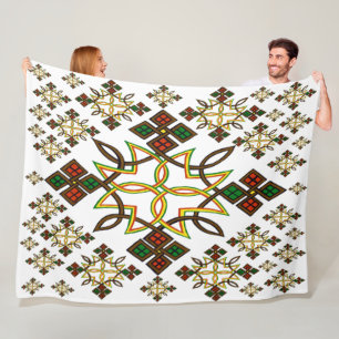 Ethiopian Cross Meskel Fleece Blanket