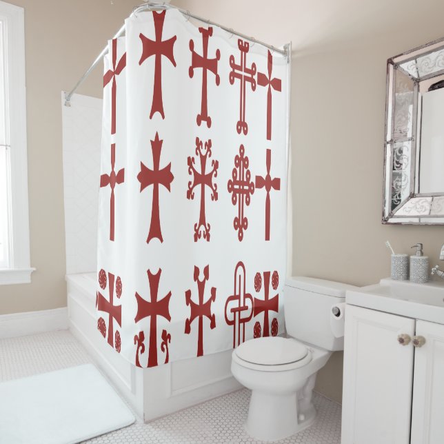 Ethiopian Cross Shower Curtain (In Situ)