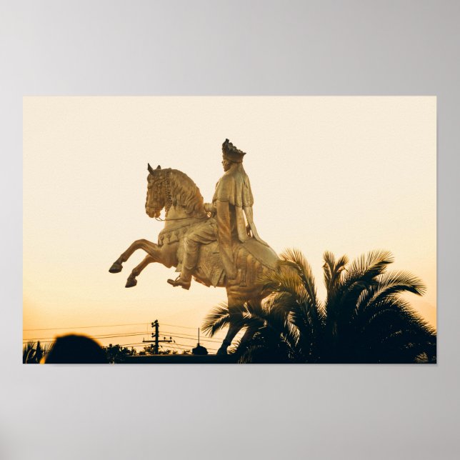 Ethiopian Emperor Menelik ll on horse Poster (Front)