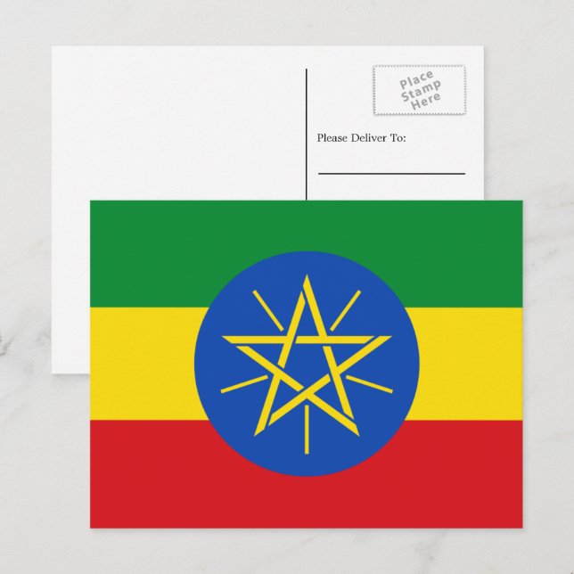 Ethiopian Flag, Flag of Ethiopia Postcard (Front/Back)