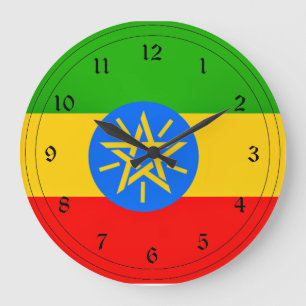 ethiopian flag large clock