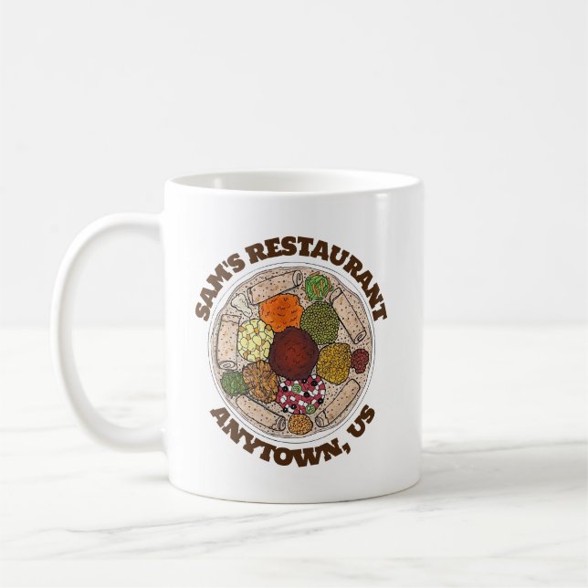 Ethiopian Food Injera Wat Restaurant Food Truck Coffee Mug (Left)