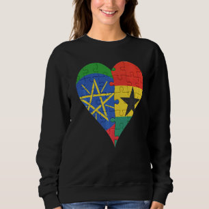 Ethiopian Ghanaian Flag Heart Sweatshirt