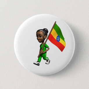 Ethiopian Girl 6 Cm Round Badge