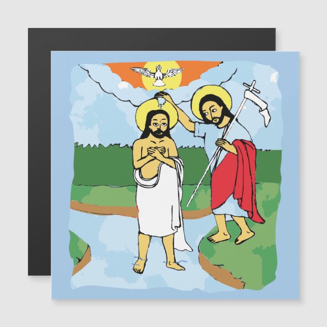 Ethiopian John the baptist art magnet (Front/Back)