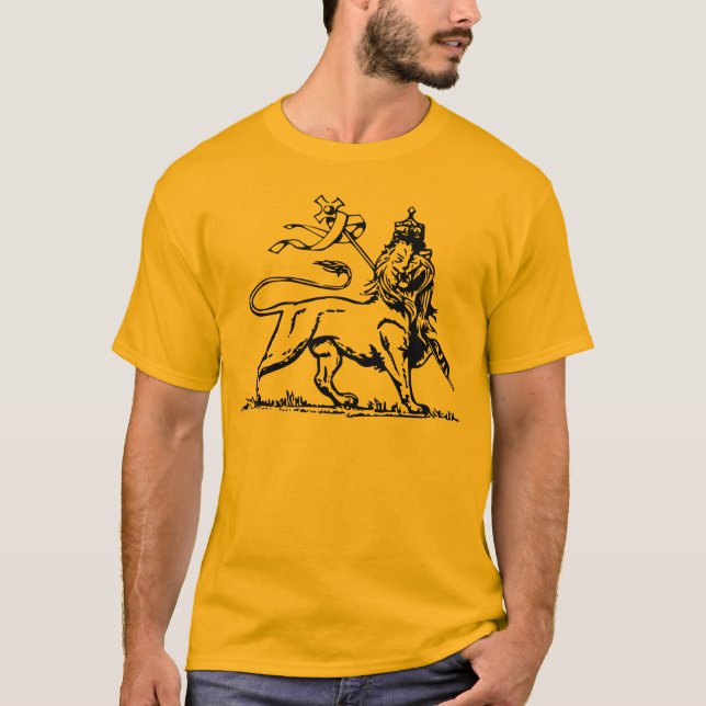 Ethiopian Lion of Judah W/ Ethiopian Cross on back T-Shirt (Front)