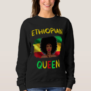 Ethiopian Queen Ethiopia Flag Ethiopian Girl Pride Sweatshirt