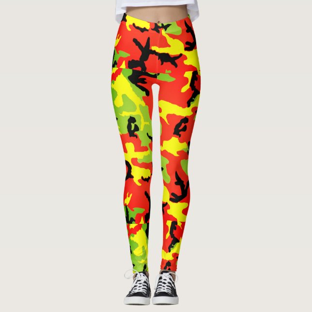 Ethiopian Rastafari Camouflage - Leggings (Front)