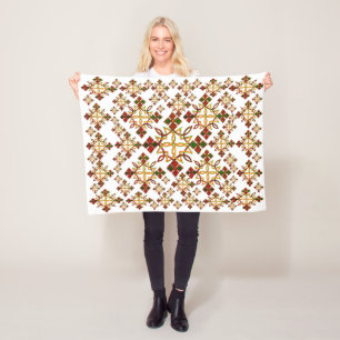 Ethiopian Rootz Meskel Cross Fleece Blanket. Small