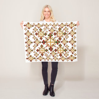 Ethiopian Rootz Meskel Cross Fleece Blanket. Small Blanket