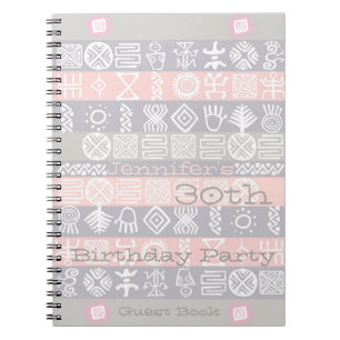 Ethnic 30th Birthday Party Customisable Guest Book