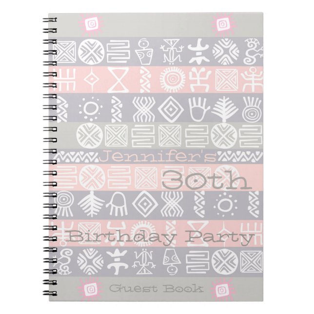 Ethnic 30th Birthday Party Customisable Guest Book (Front)