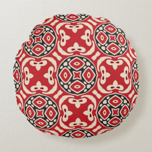 Ethnic Abstract Festive Vintage Ornament Round Cushion