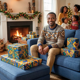 Ethnic Abstract Geometric African American Gifts Wrapping Paper