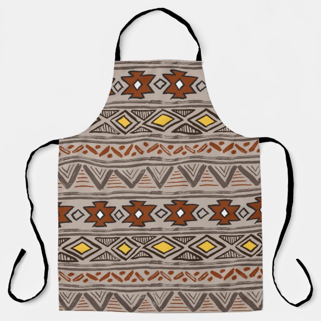 Ethnic Abstract: Hand-Drawn Pattern Apron (Front)