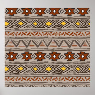 Ethnic Abstract: Hand-Drawn Pattern Poster