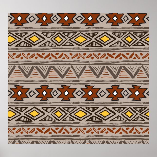 Ethnic Abstract: Hand-Drawn Pattern Poster (Front)