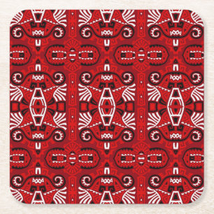 Ethnic Abstract Vintage Boho Tile Square Paper Coaster