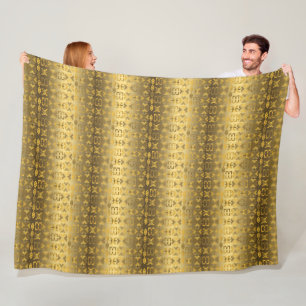 Ethnic African Adinkra Symbold Golden Fleece Blanket