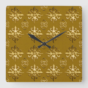 Ethnic African Adinkra symbols Square Wall Clock