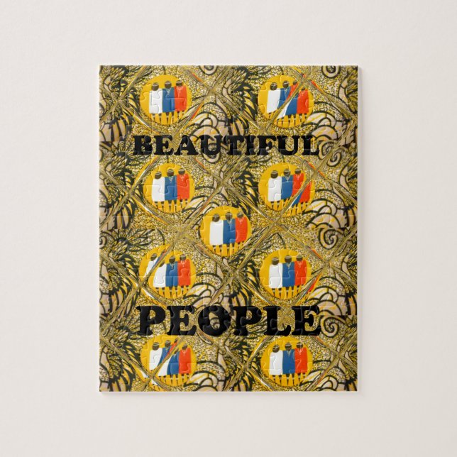 Ethnic African Art Design Print: Beautiful People Jigsaw Puzzle (Vertical)
