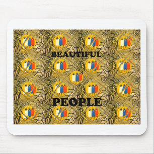Ethnic African Art Design Print: Beautiful People Mouse Pad