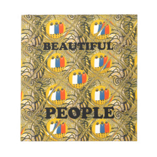 Ethnic African Art Design Print: Beautiful People Notepad