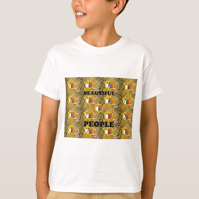 Ethnic African Art Design Print: Beautiful People T-Shirt (Front)
