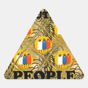 Ethnic African Art Design Print: Beautiful People Triangle Sticker