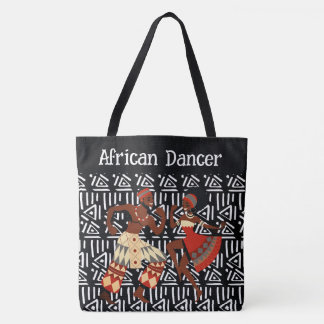 Ethnic African Dancer with Pattern Background Tote