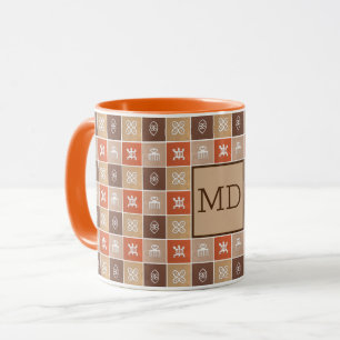 Ethnic African Geometric Adinkra Simbols Mug