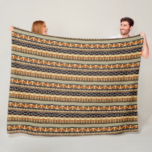 Ethnic African Geometric Fleece Blanket