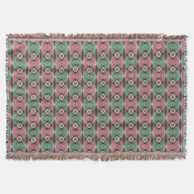 ethnic african geometric  pattern throw blanket (Front)