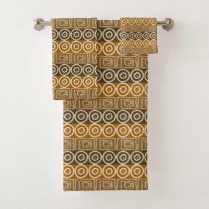 Ethnic african hand-drawn  pattern. bath towel set