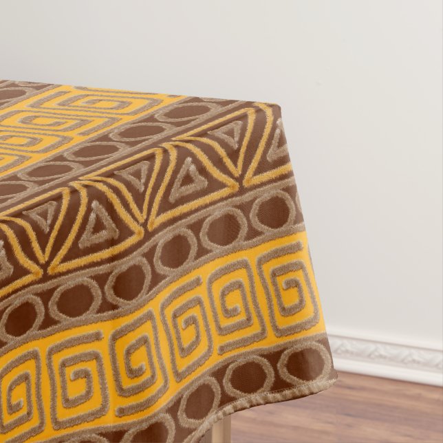ethnic african hand-drawn pattern tablecloth (In Situ)
