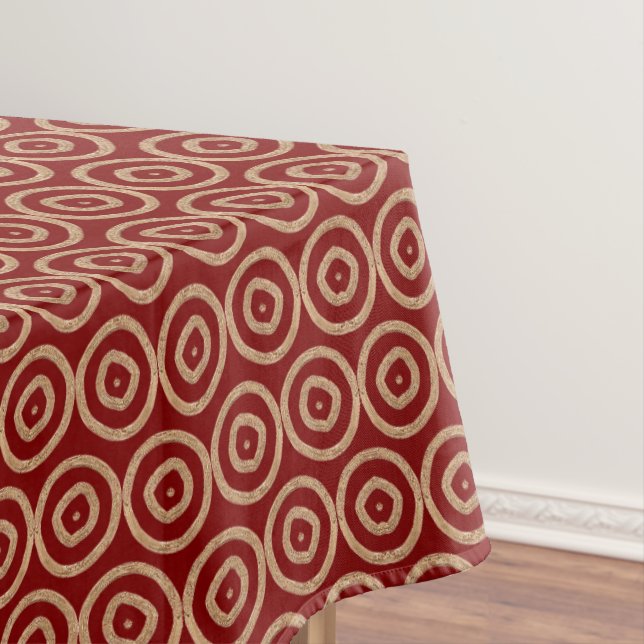 ethnic african hand-drawn pattern tablecloth (In Situ)