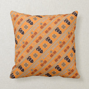 ethnic african mask pattern cushion