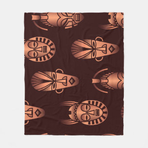 Ethnic African masks, dark background Fleece Blanket