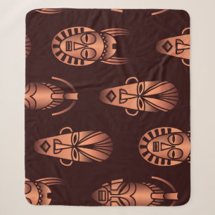 Ethnic African masks, dark background Sherpa Blanket