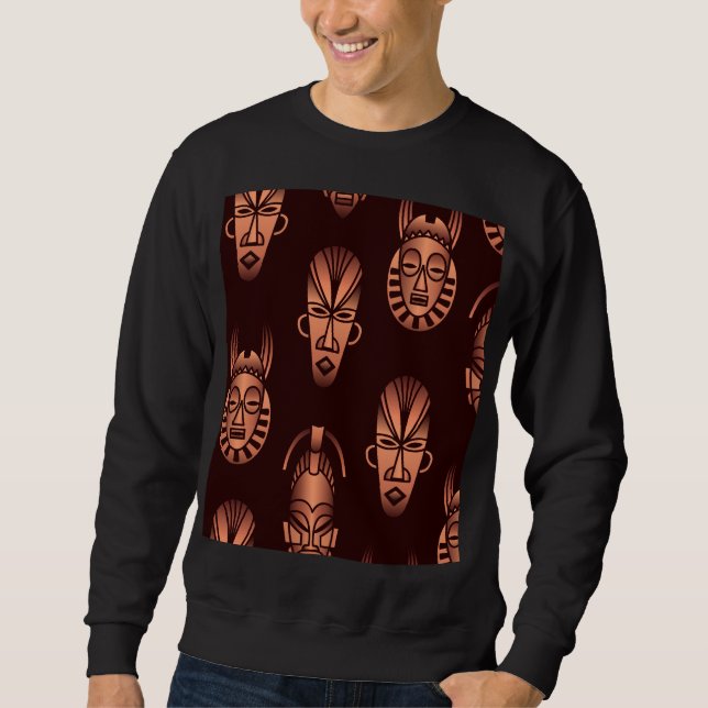 Ethnic African masks, dark background Sweatshirt (Front)
