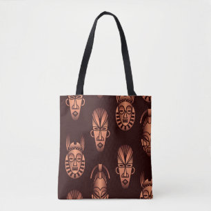 Ethnic African masks, dark background Tote Bag