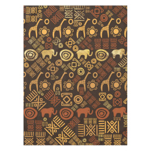 Ethnic African Pattern- browns and golds #7 Tablecloth