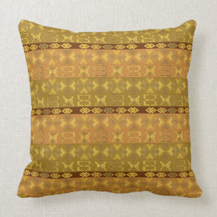 ethnic african pattern with Adinkra simbols Cushion