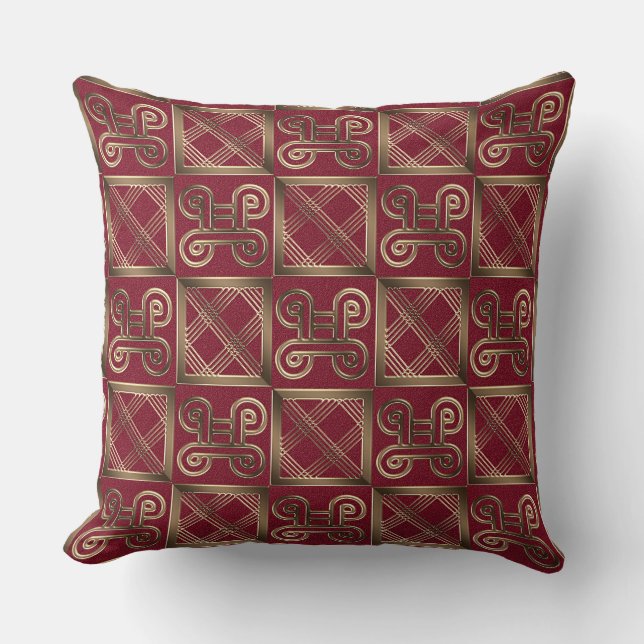 Ethnic African pattern with Adinkra simbols Cushion (Front)