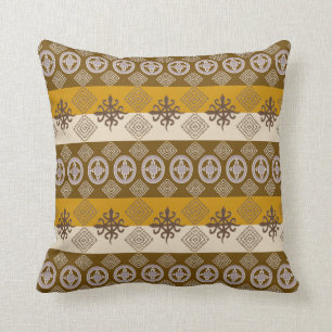 ethnic african pattern with Adinkra simbols Cushion