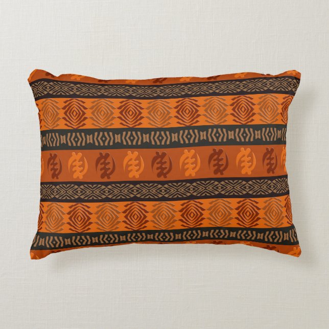 Ethnic African pattern with Adinkra simbols Decorative Cushion (Front)